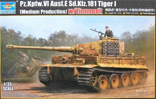 TRU09539 1/35 Pz.Kpfw.VI Ausf.E Sd.Kfz.181 Tiger I Midium Production w/Zimmerit