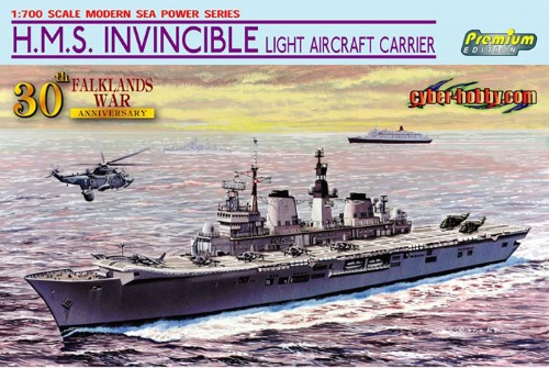 DR7128 1/700 H.M.S. Invincible Light Aircraft Carrier-Falklands War 30th Anniversary
