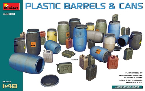 MI49010 1/48 Plastic Barrels &amp; Cans