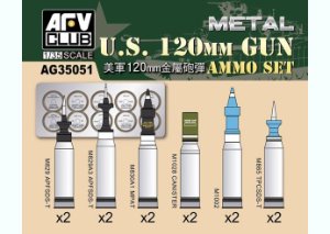 AG35051 1/35 120mm Ammo set - Aluminum -M1a1,M1A2,K1A1,K1A2,K2, Leopard 2용 포탄
