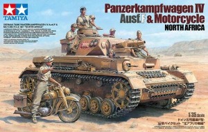 TA25208  1/35 German Panzerkampfwagen IV Sd.Kfz.161 Ausf.F &amp; Motorcycle North Africa