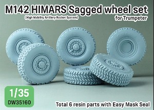 DW35160 1/35US M142 HIMARS Sagged wheel set - New Tool (for Trumpeter 1/35)