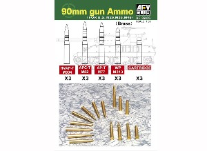 AFV35076 1/35 90mm Gun Amo for M36/M26 (Brass)