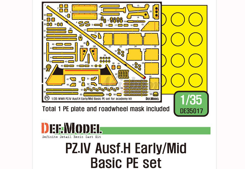 1/35 Pz.IV Ausf.H Early/Mid Basic PE set for Academy