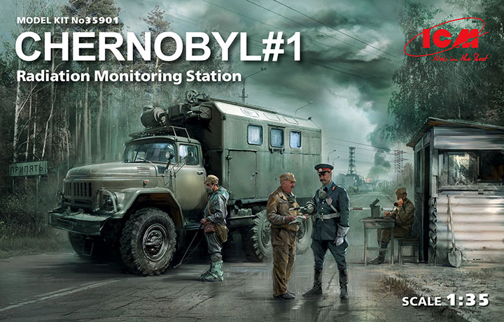 1/35 Chernobyl No1. Radiation Monitoring Station,ZiL-131KShM truck,5 figures /background
