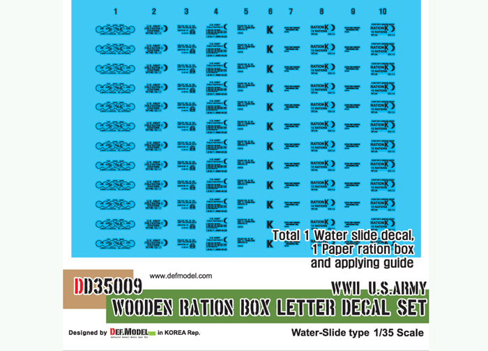 1/35 WWII US wooden ration box letter decalset