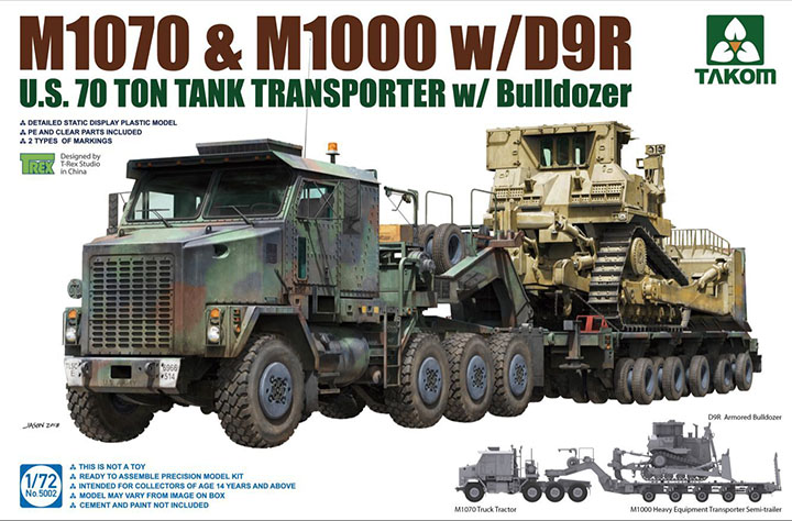 1/72 M1070/M1000 w/D9R U.S 70 Ton Tank Transpoter w/Bulldozer