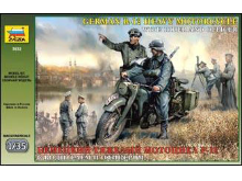 ZV3632 1/35 R-12 German heavy motorcycle with rider and officer