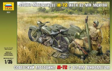 ZV3651 1/35 WWII M72 Soviet Motorcycle with Mortar