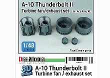 DZ48005 1/48 A-10 Thunderbolt II Turbine fan / Exhaust nozzle set for Academy