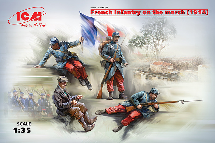 1/35 French Infantry on the march (1914) (4 figures)