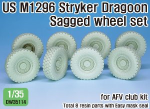 DW35114 1/35 US M1296 Stryker Dragoon Sagged Wheelset (for AFVclub 1/35)