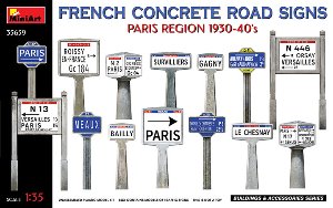 MI35659 1/35 French Concrete Road Signs.Paris Region 1930-40s