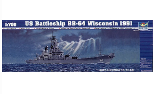 TRU05706  1/700 US Battleship BB-64 Wisconsin 1991